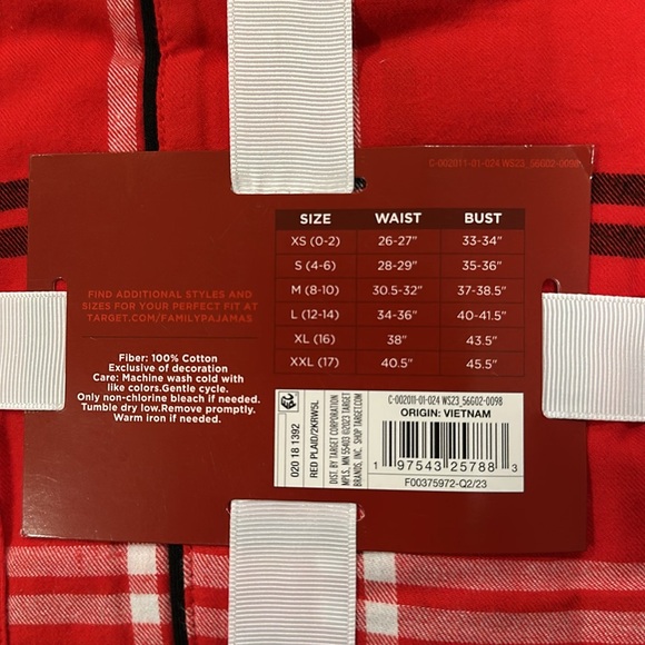 NWT - Target Wondershop Women's Red Plaid Flannel 2pc Pajama Set - Size Large - Picture 4 of 4